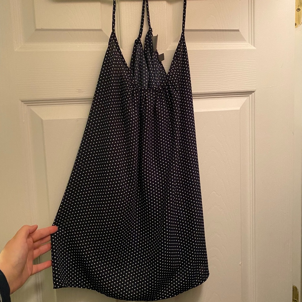 Blue and White Polka Dot Tank